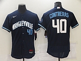 Cubs 40 Willson Contreras Navy 2021 City Connect Flexbase Jersey,baseball caps,new era cap wholesale,wholesale hats